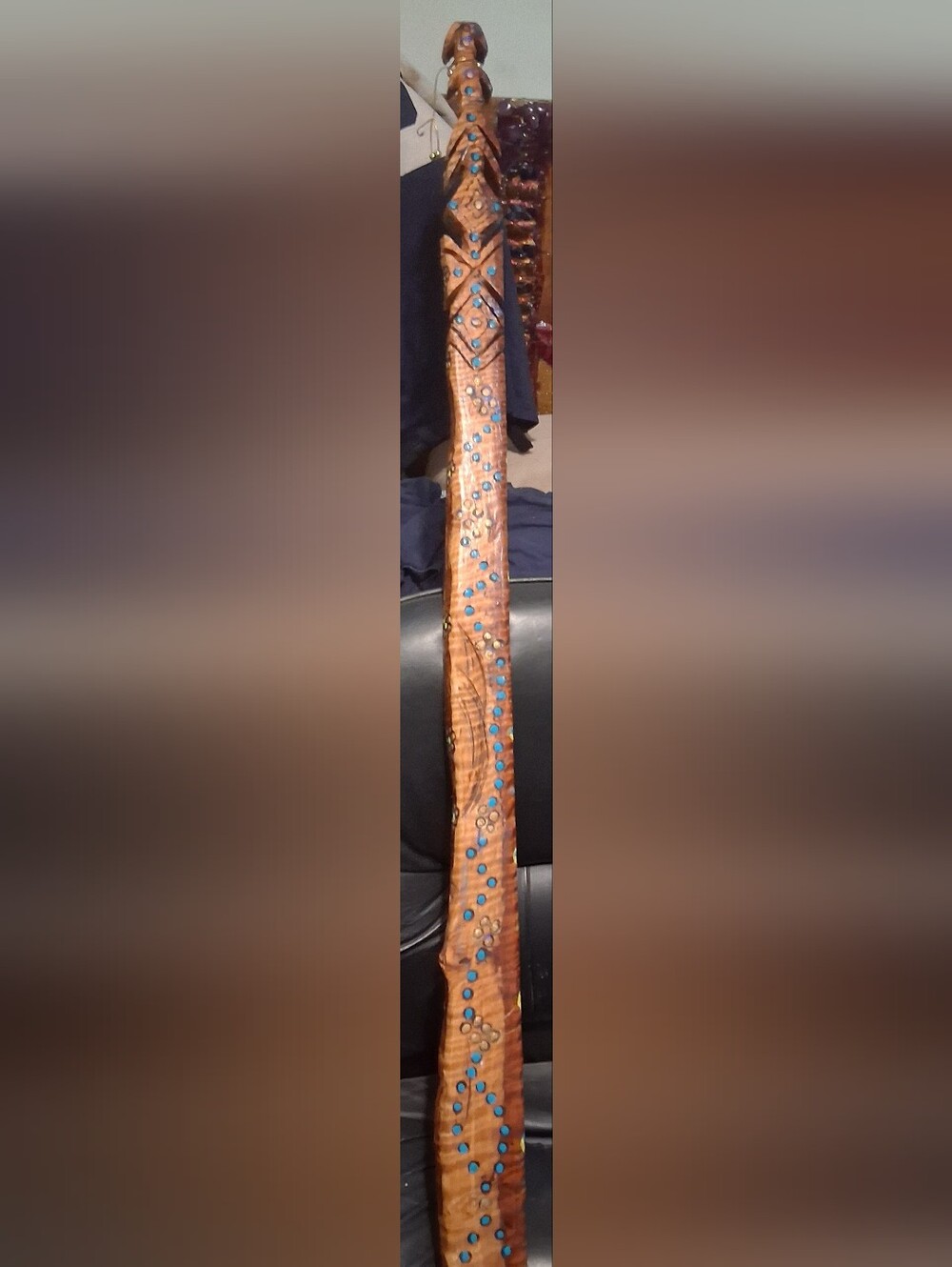 Reptile Habitat Decorative Branch - Brown with Blue Accents